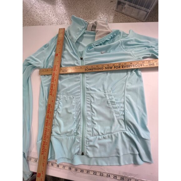 Nike Fit Dry Size Medium Zip-Up Jacket Light Blue Athletic Full-Zip Lightweight - Picture 6 of 8